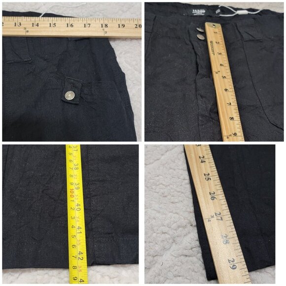 Jaded London Women Black Wide Leg Pants Flat Front‎ Double Button Waist Size W36 - Picture 7 of 10